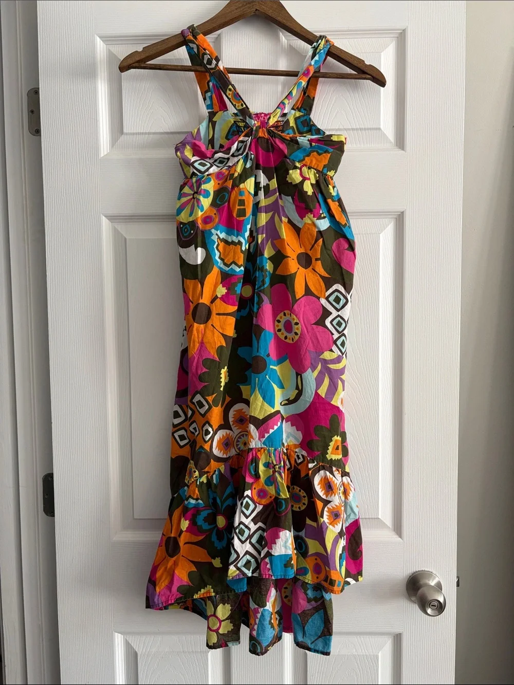 The Children's Place Multicolor Floral Crossback Romper - Pink Orange Blue Green